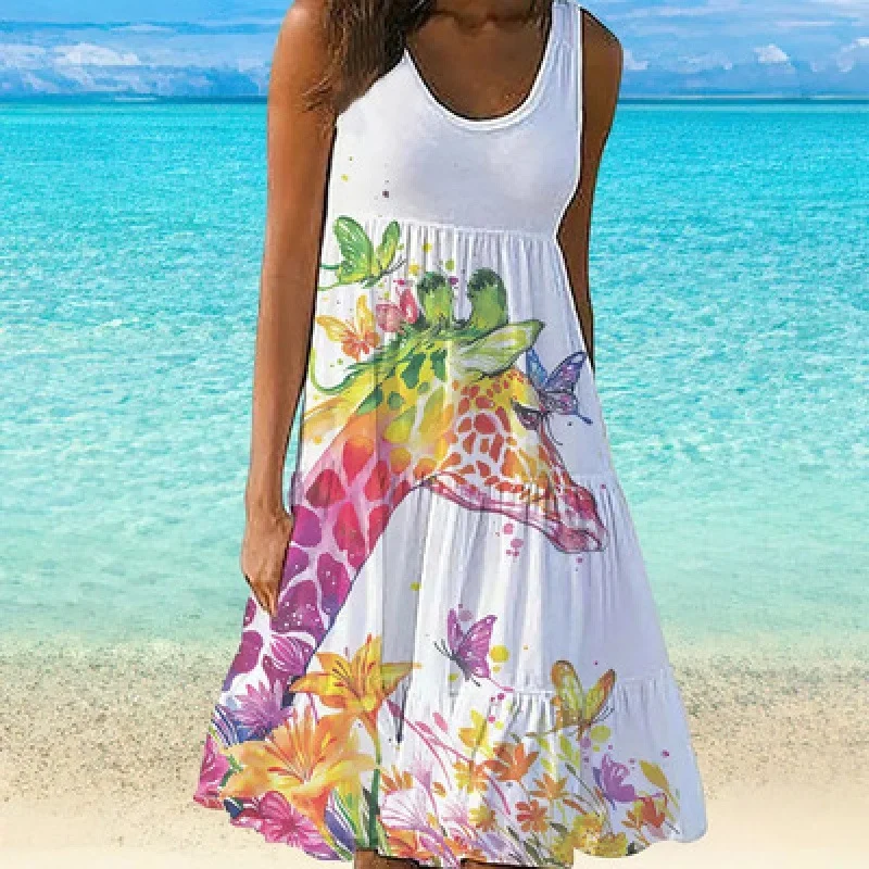 Beach Skirt Print Women's A-line Skirt Dress | EGEMISS