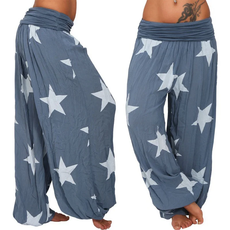Churchf Churchf Autumn Summer Star Print Solid Color Harun Pants Large Size Lantern Pants Ebaywish Hot Style