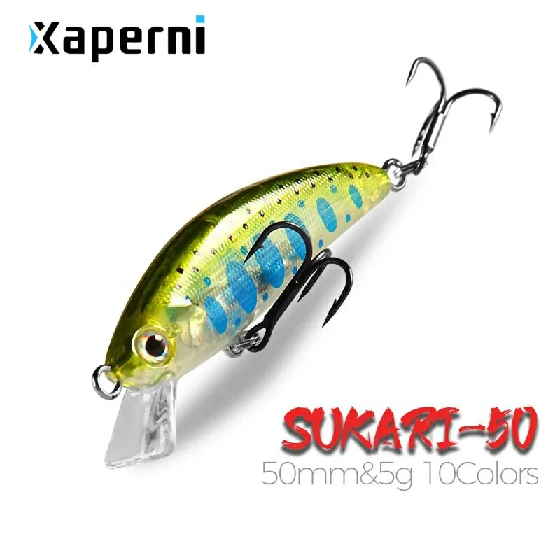 Xaperni 50mm 5g sinking Hot Fishing Lure Trout Mini minnow Wobbler Fishing Tackle Freshwater Crank Artificial Hard Bait