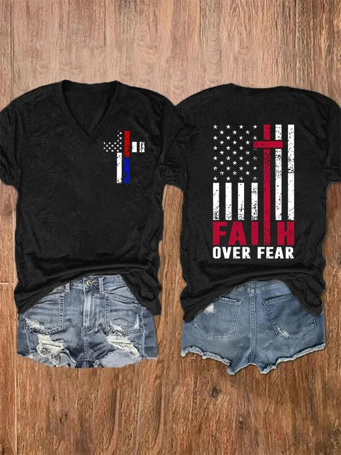 Faith Over Fear Printed Women's T-shirt