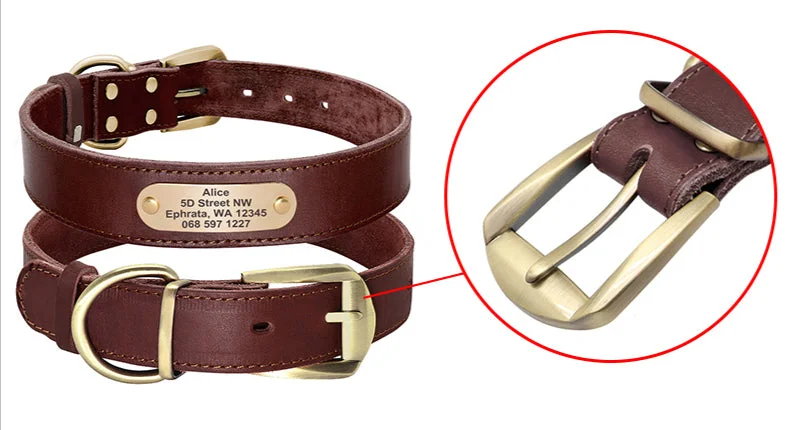 Pet Dog Leather Collar Can Be Customized