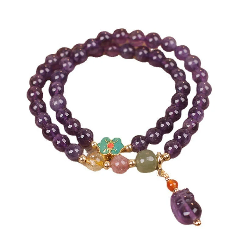 Natural Amethyst Pixiu Wealth Bracelet