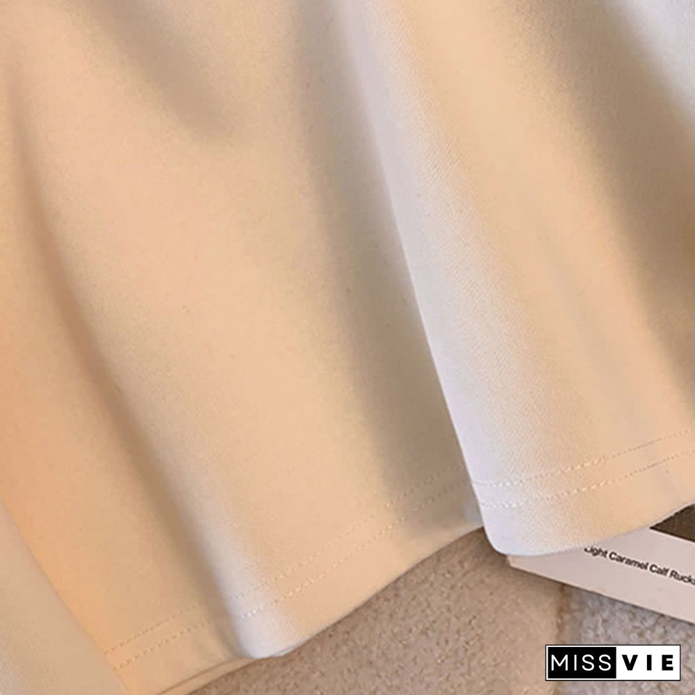 Vintage Embroidery Buckle Bowknot Hoodie Colorblock Skirt