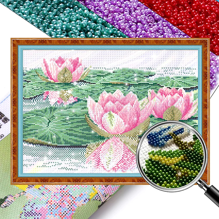 Landscape - 9CT Bead Embroidery Cross Stitch(Partial Embroidery)