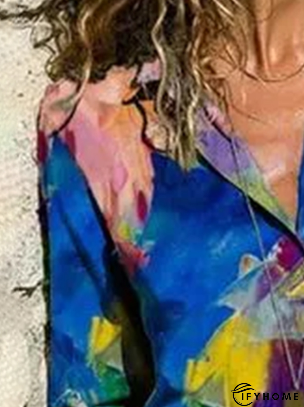 Long Sleeve Cotton-Blend Shift Blouse | IFYHOME