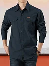 2025 nova camisa de algod&atilde;o de cor s&oacute;lida
