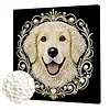 DIY Pearl Painting Dog for Home Wall Decor with Frame(30x30cm)