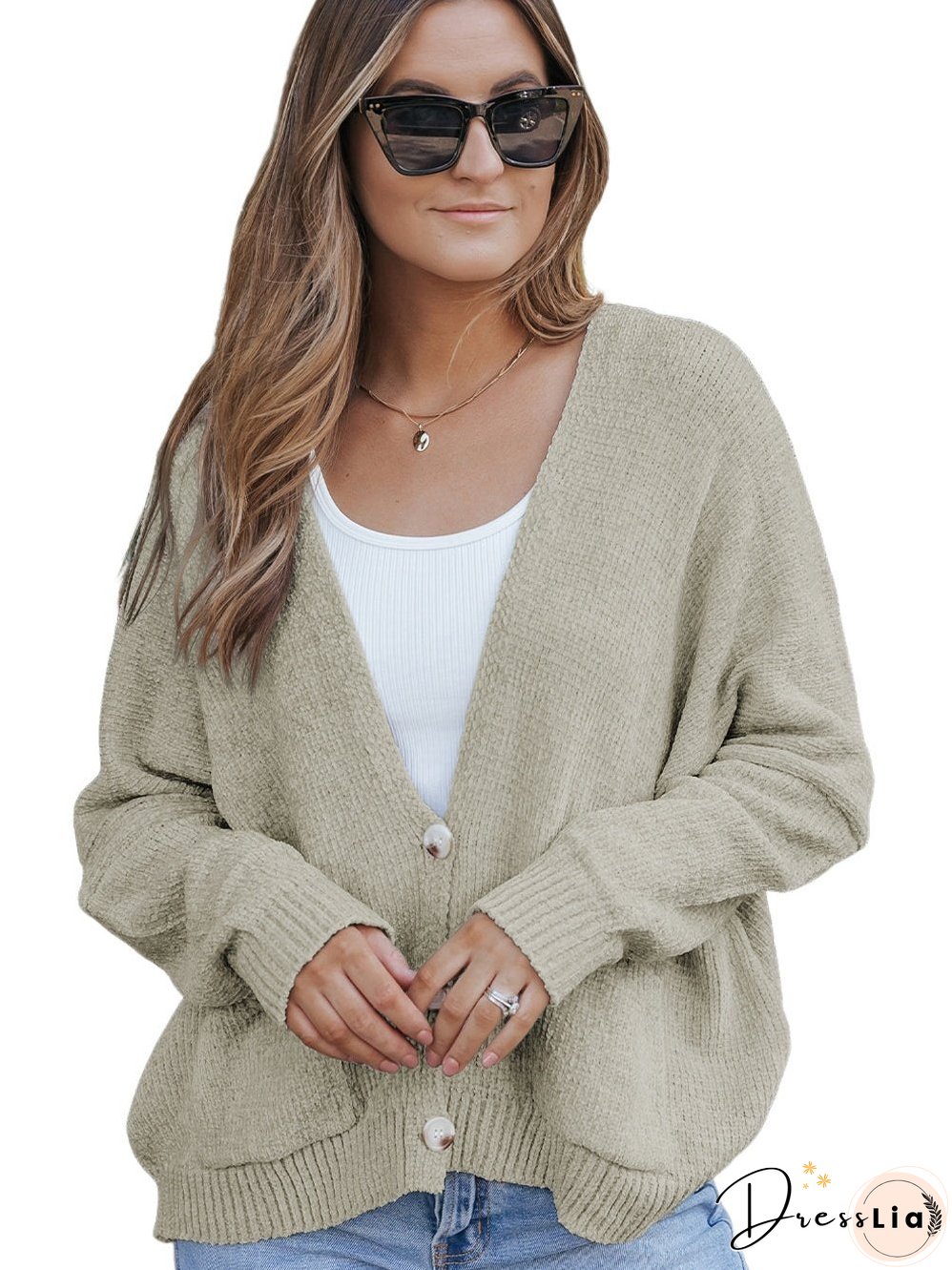 Chunky Knit Viscose Cardigan