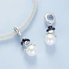 925 Sterling Silver Pearl Snowman Charm Bead