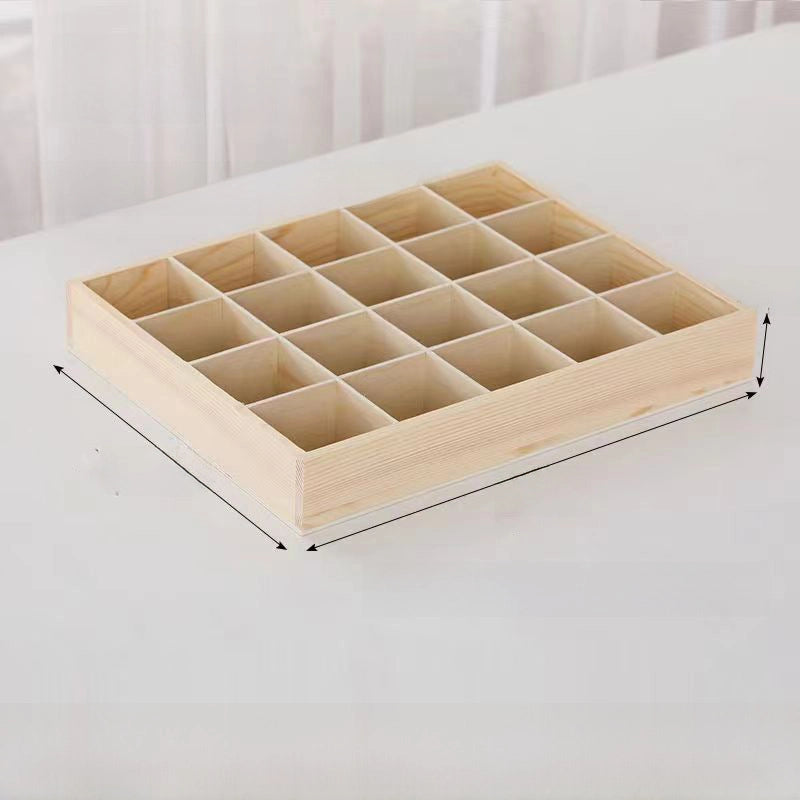 Wooden Plaid Storage Box Desktop Multi-grid Wooden Box Nuts Multi-meat Plaid Storage Box Grid Plate Stall Jiugongge