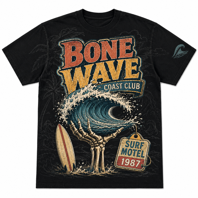 Surf Bone Wave Cotton T-Shirt