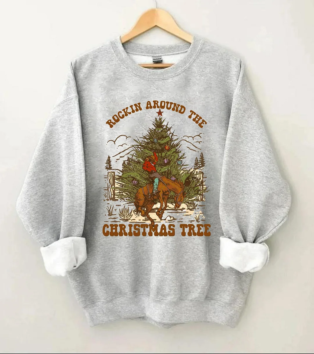Rockin Around The Christmas Tree Cowboy Sweatshirt