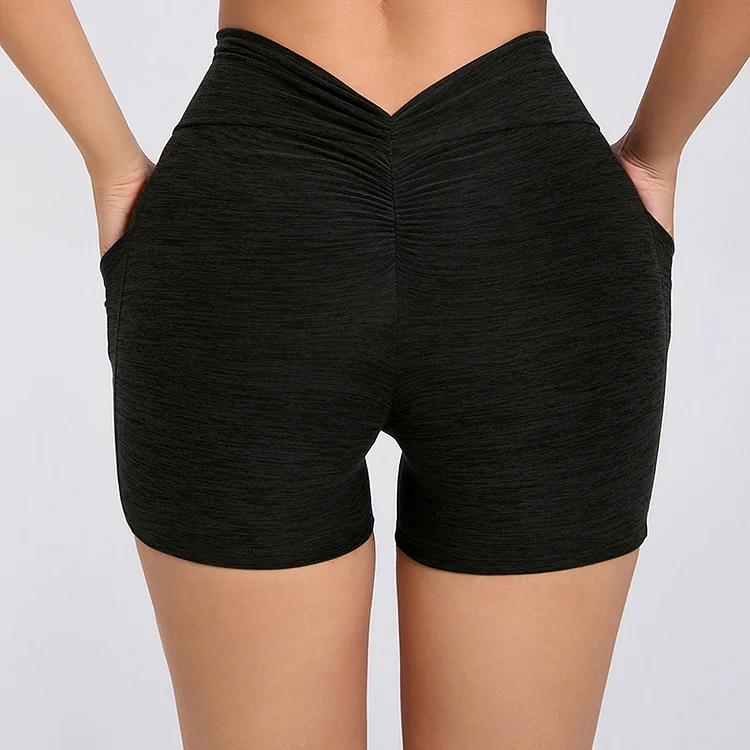 PASUXI Women's Tummy Control Yoga Shorts - High Waist with Deep Pockets huanwei
