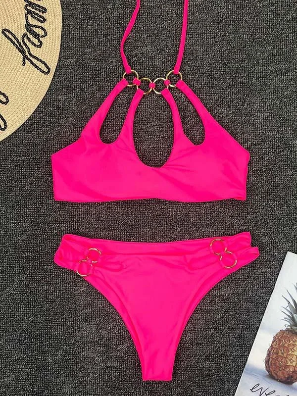 Hollow Circular Ring Bikini Swimsuit