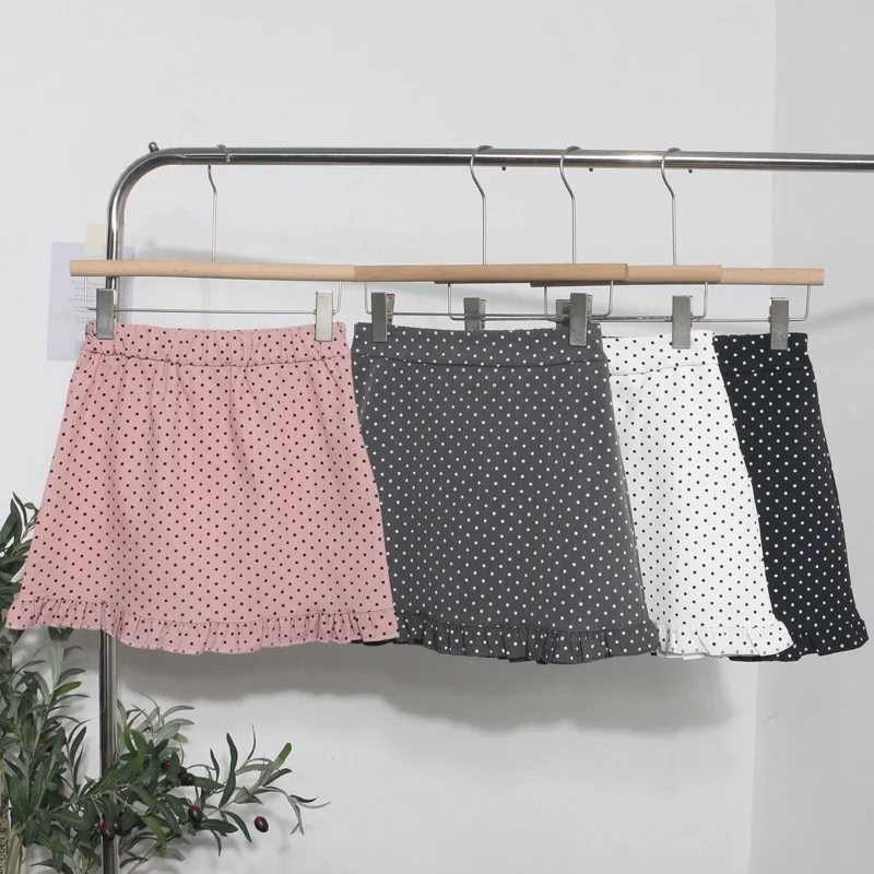 Uveng Real Shooting Wooden Ear Wave Half Dress Girl Spring 2025 New Retro Korean Version Of High-Rise Thin A Word Short Skirt 8931