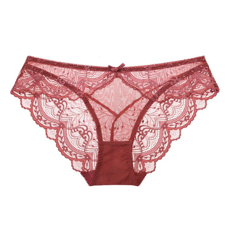 Churchf Lace Sexy Underwear Lady's Life Year Big Red Underwear Pure Desire Mid-Rise Pure Desire Without Trace Girl Underwear