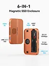 ACASIS 10Gbps Magnetic M.2 NVMe SSD Enclosure & USB C Docking Station with Cooling Fan for iPhone 17/16/15 Pro/Pro Max/Plus,Tool Free Installation,Support Size 2230/2242/2260/2280 B+M M-Key
