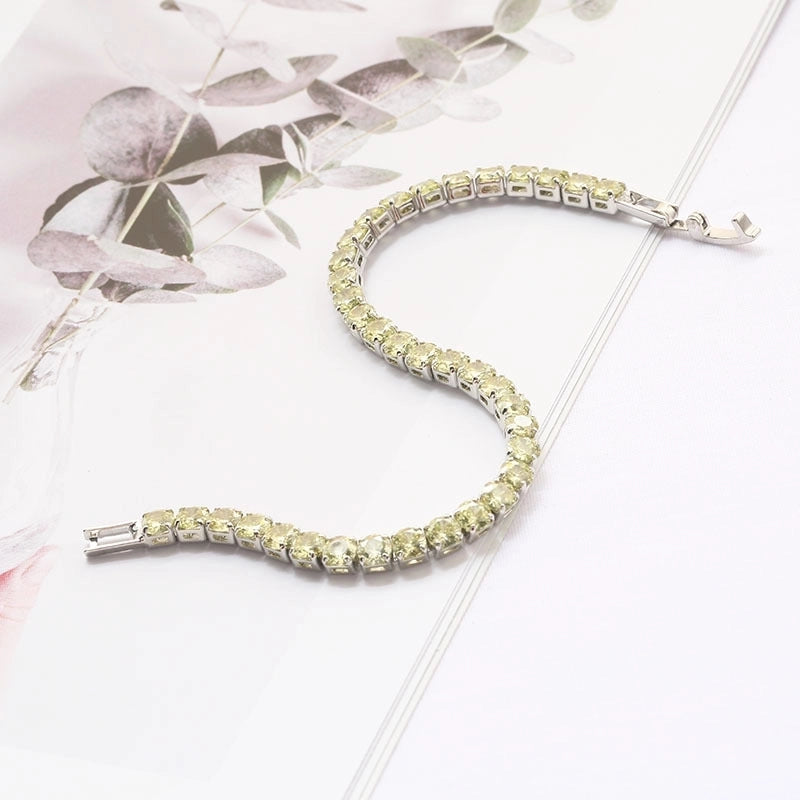 Hip-Hop Solid Color Copper Inlay Zircon K Gold Plated Rhodium Plated Unisex Tennis Bracelet