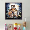 (US Only)Owl Printed Cross Stitch Kit 45x45cm DIY 11CT Thread Art Needlework Home Art
