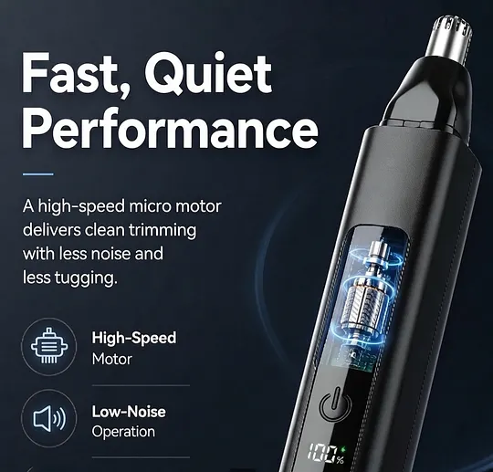 Whisper-quiet motor feature