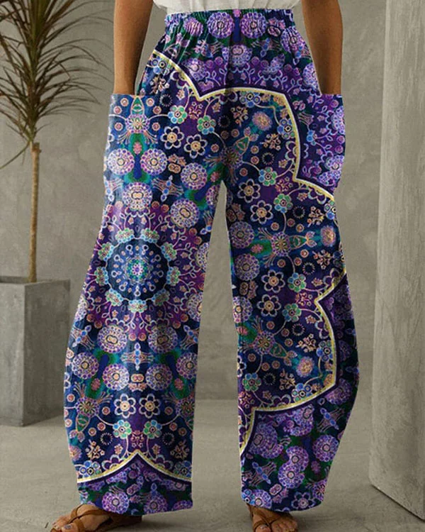 Women's Vintage Mandala Print Loose Pants