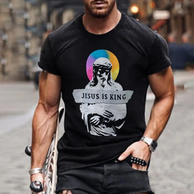 Jesus Is King Printed Men's T-shirt