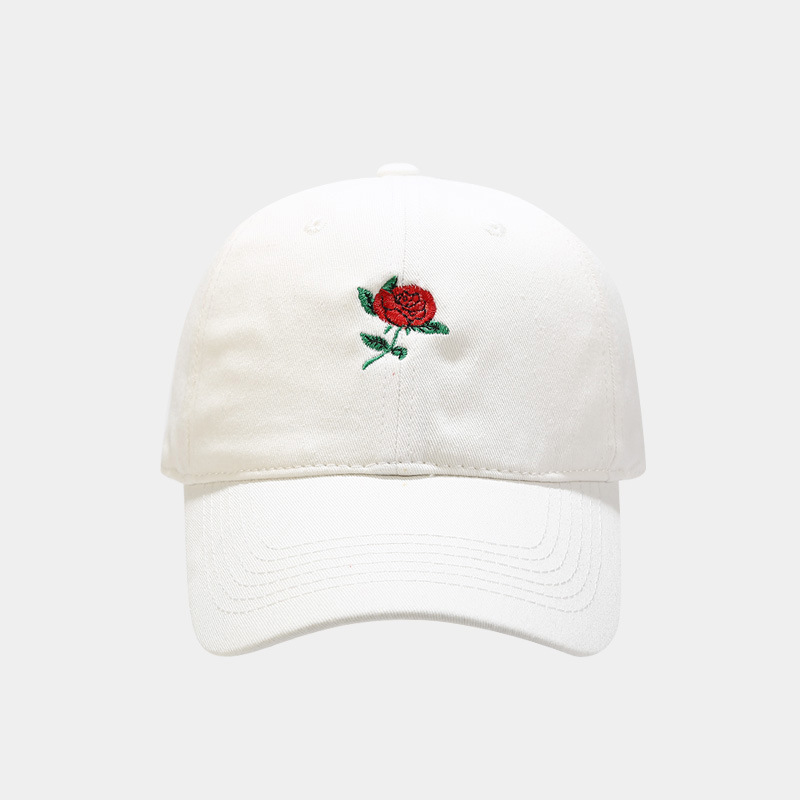 Rose Embroidered Soft Top Baseball Cap