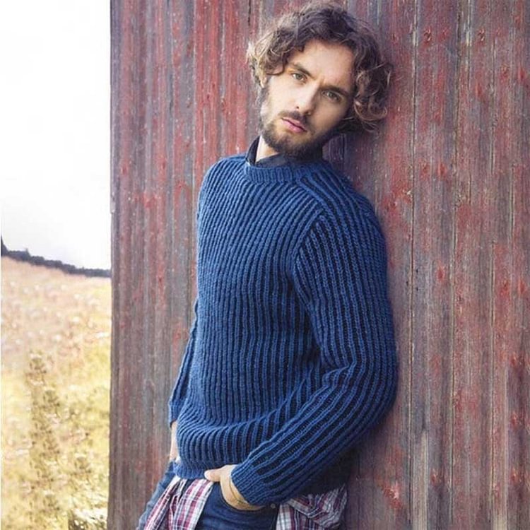 Men's Solid Color Top Sweater