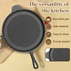 28cm Iron Ribbed Frying Pan Nonstick Handles Saucepan Pancake Skillet Household