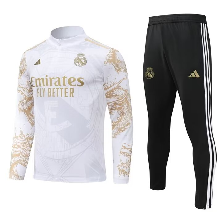 24/25 Real Madrid Half-Pull Training Kit Football Thai Quality