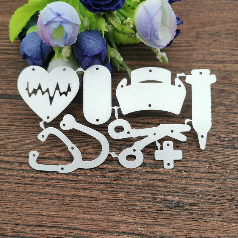 Creative nurse hat syringe Metal Cutting Dies Stencils For DIY Scrapbooking Decorative Embossing Handcraft Die Cutting Template