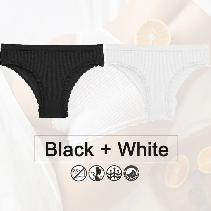 2PCS/Set Lace Panties Seamless Underwear Female Lingerie Women Panties Twist Pattern Underpants Sexy Briefs Thong Tanga Intimate