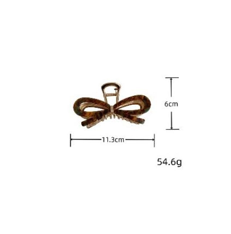 Women’s Classic Style Bow Knot Acetic Acid Sheets Metal Criss Cross Hair Claws