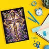 (US Local)50-Page A5 Size Cross Pattern Rhinestone Art Painting Notebook Kit for Gift