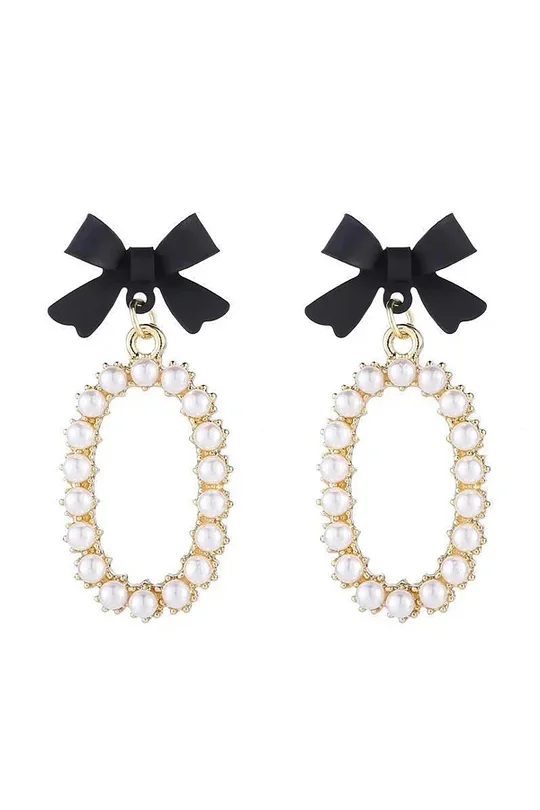 Elegant Bow Pearl Earrings