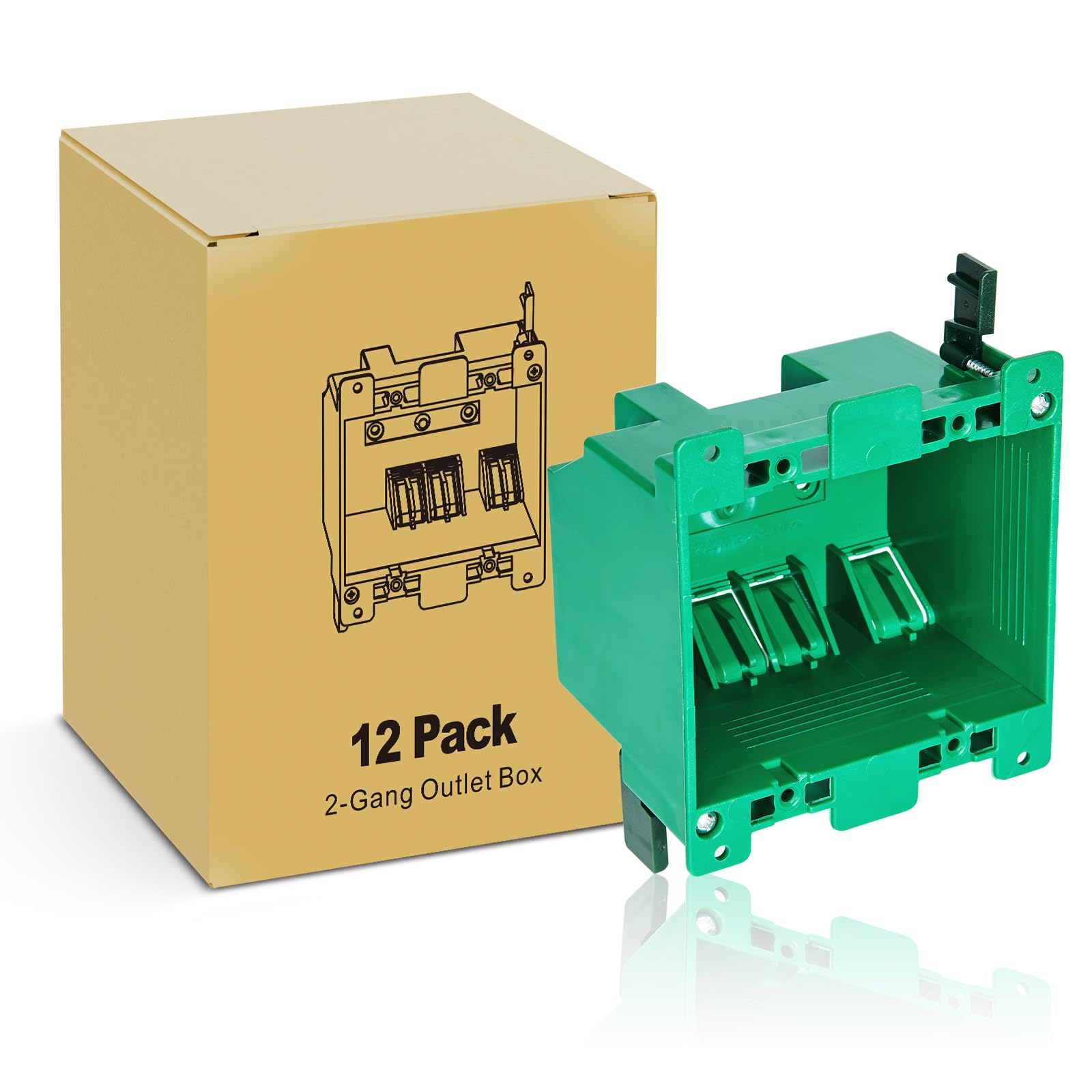 Old Work Box 2 Gang Electrical Outlet Box 12 Pack 