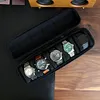 5 Slots Watch Travel Case Roll Soft Foam Pillows Fit Up To 61mm Face Size Watch