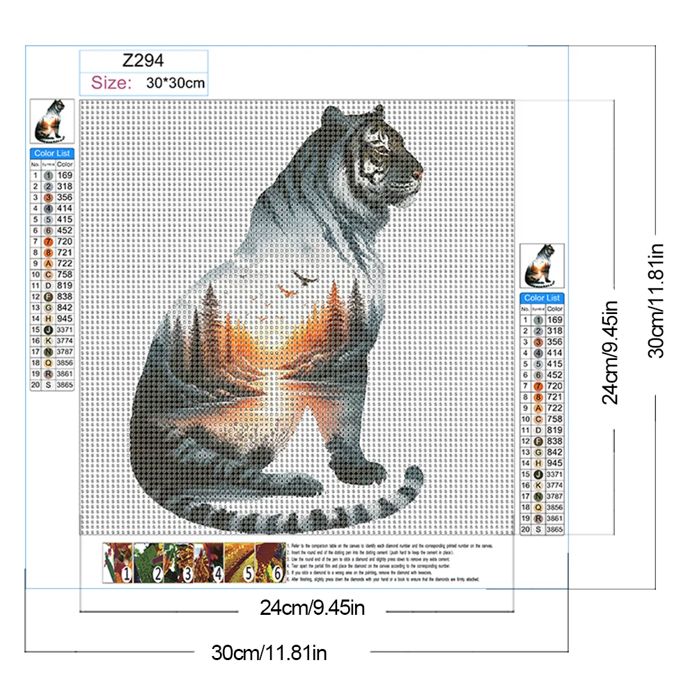 Diamond Painting - Full Round Drill - Tiger(Canvas|30*30cm)