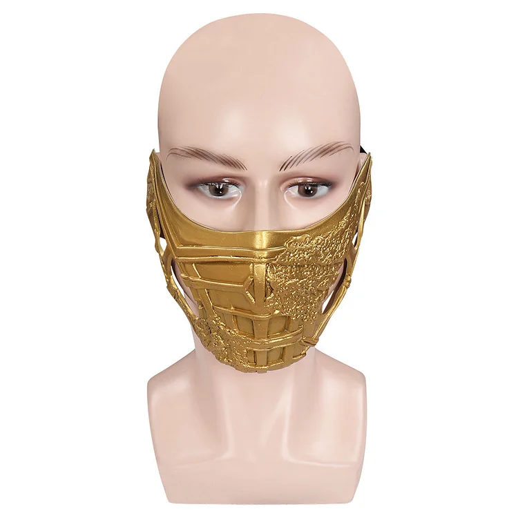 Mortal Kombat Scorpion Golden Latex Masks Cosplay Accessories Halloween Carnival Props