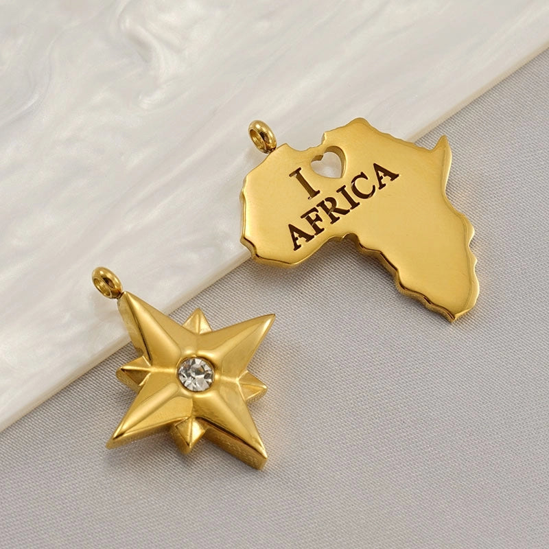 1 Piece 304 Stainless Steel Geometric Pendant