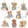 8Pcs DIY Bear Double Sided Special Shaped Diamond Painting Keychains