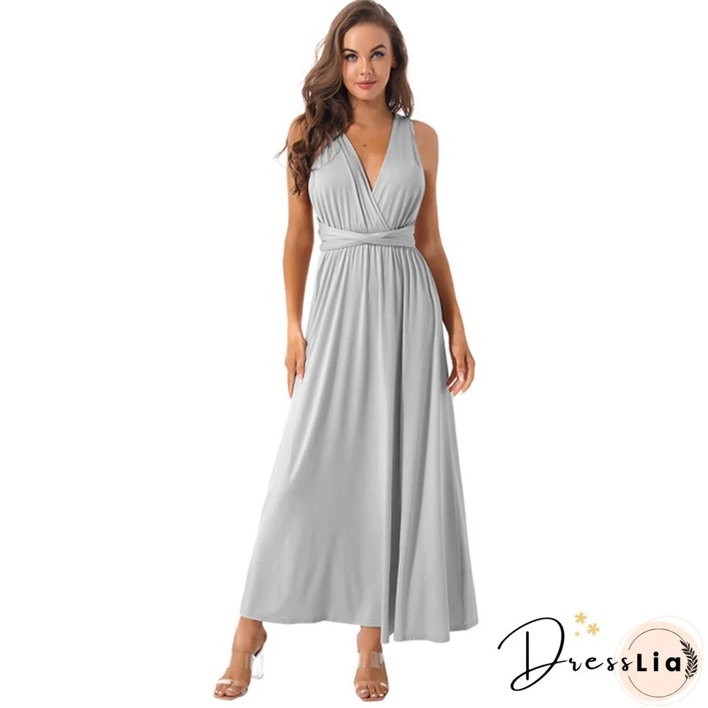 Women's Chic Wrap Maxi Dress Multi Way Wear Party Wedding Bridesmaid Dresses Evening Cocktail Long Prom Gown