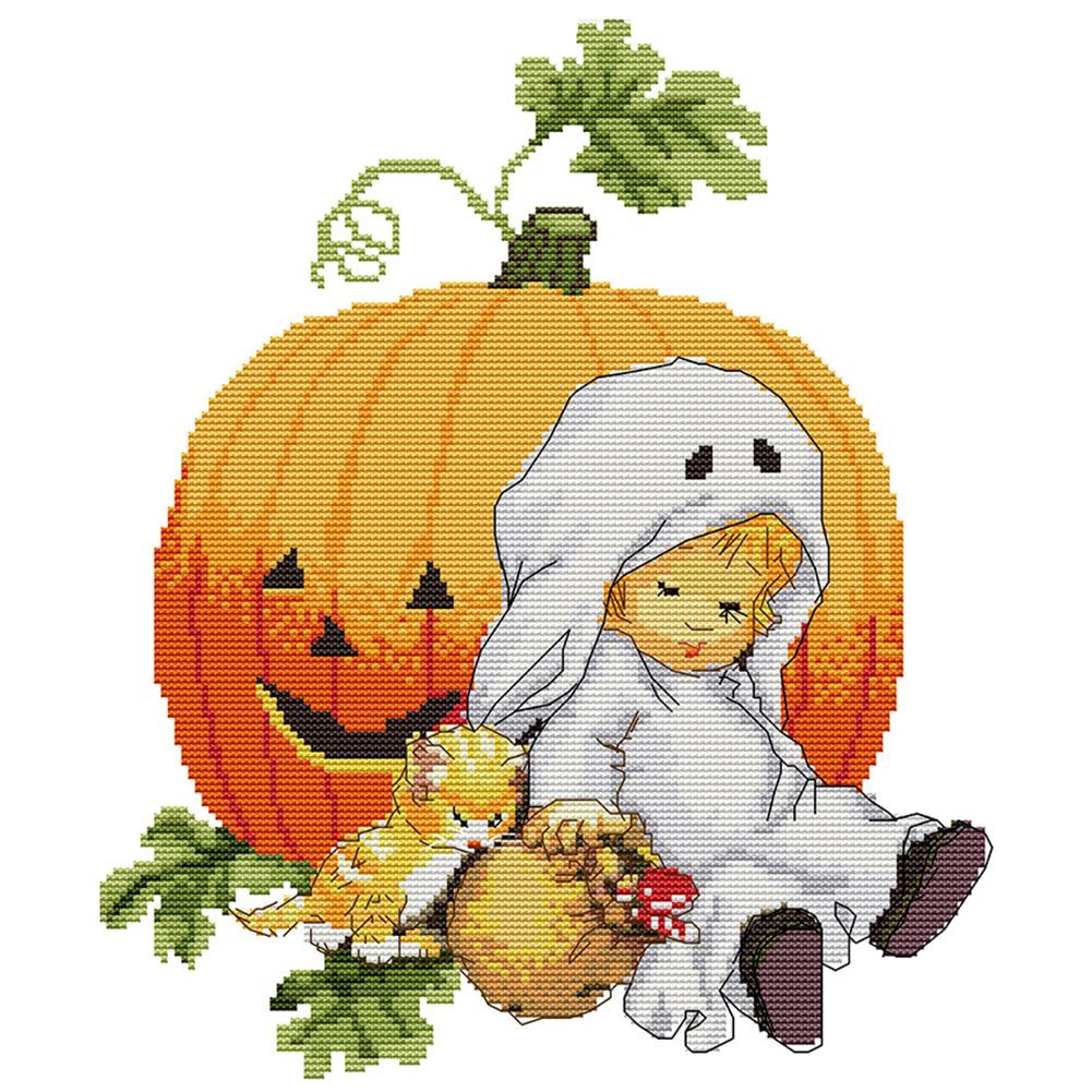 

Halloween - 14CT Stamped Cross Stitch - 33*36cm, 501 Original