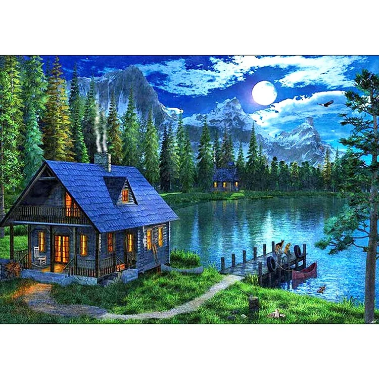 Quiet Town - 11CT 3 Strands Threads Printed Cross Stitch Kit - 36x46cm(Canvas)