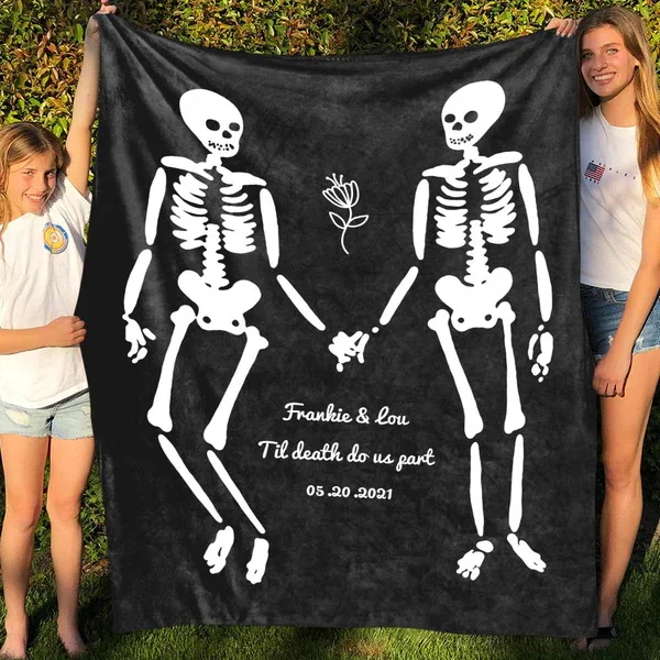 "Till Death Do Us Apart" Halloween Blanket Personalized Blanket Couple Blanket