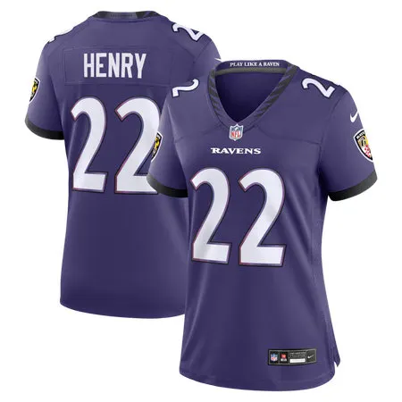 Women's Baltimore Ravens #22 Derrick Henry Nike Purple Team Game Jersey