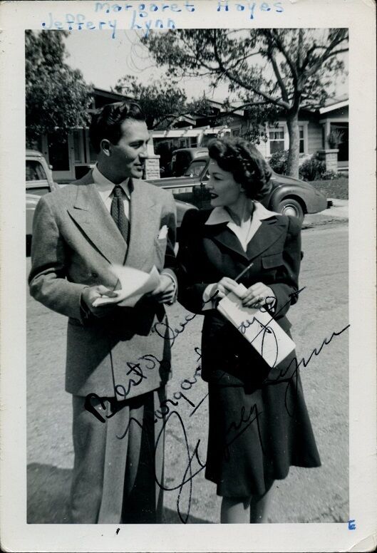 JEFFREY LYNN & MARGARET HAYES In-person Signed Photo Poster painting - 1941