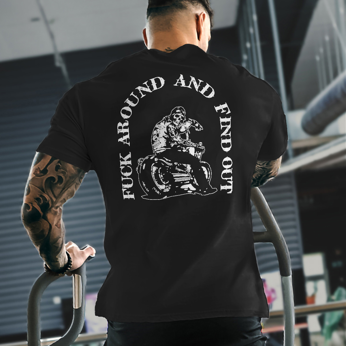 Livereid Motorcycle Skull Letter Print T-shirt - Livereid