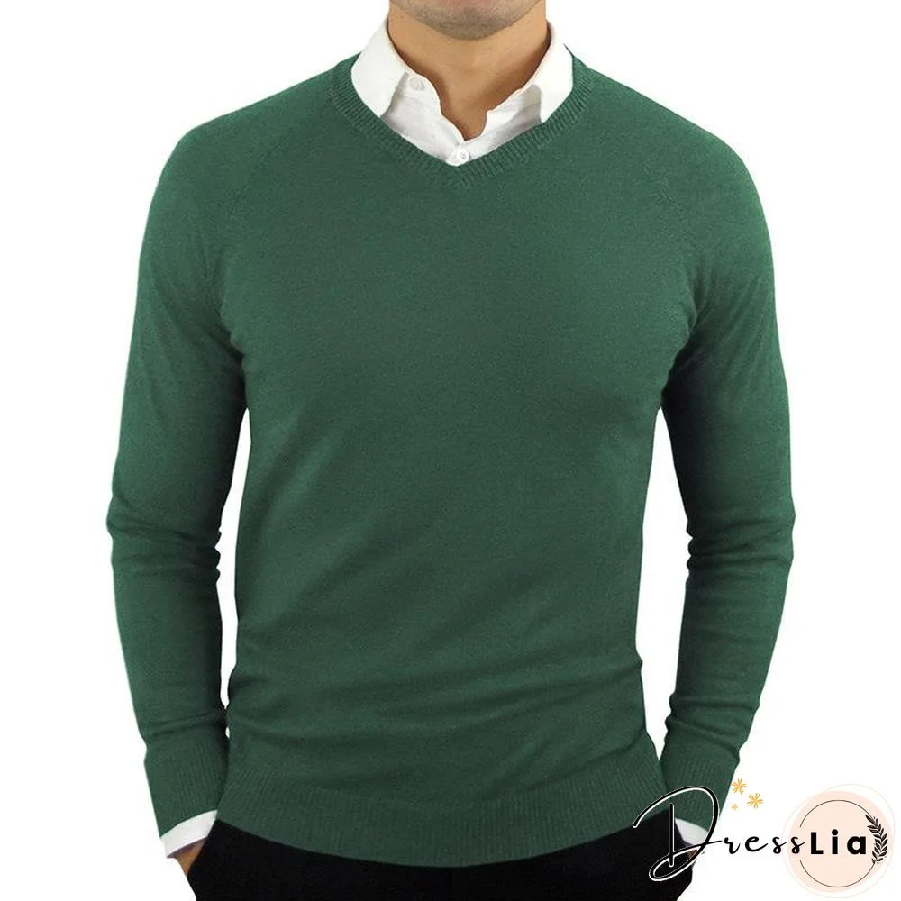 V-neck Bottomed Shirt Men's Sweater