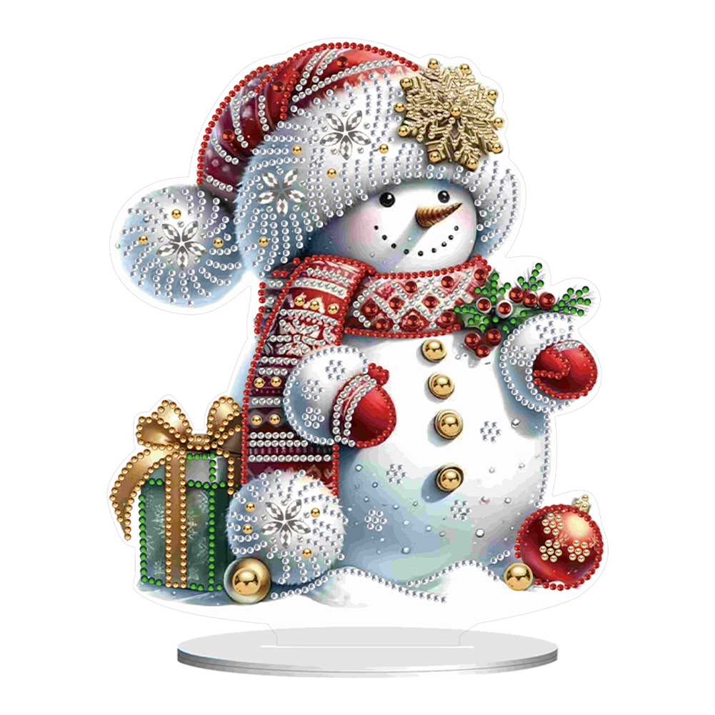 DIY Acrylic Winter Snowman Diamond Painting Desktop Decor Kit